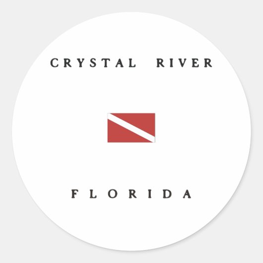 Sticker Rond Drapeau de plongée Crystal River Florida (Devant)