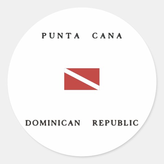 Sticker Rond Drapeau de plongée de Punta Cana République Domini (Devant)