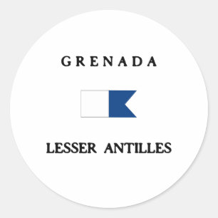 Sticker Rond Drapeau de plongée Grenada Alpha