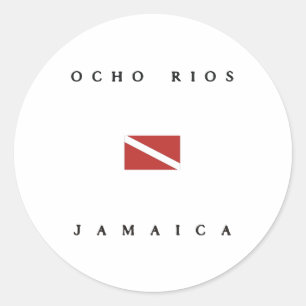 Sticker Rond Drapeau de plongée Ocho Rios Jamaïque
