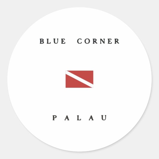 Sticker Rond Drapeau de plongée Palau Corner bleu (Devant)