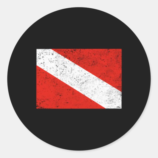 Sticker Rond Drapeau de plongée Plongée sous-marine (Devant)