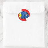 Sticker Rond Drapeau de plongée Yellowtail Damselfish Drapeau (Sac)