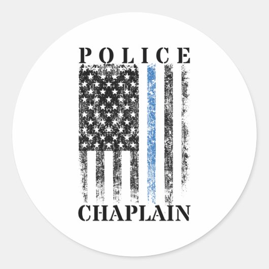 Sticker Rond Drapeau de police américain (Devant)