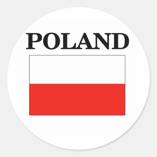 Sticker Rond Drapeau de Pologne (Devant)