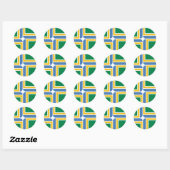 Sticker Rond Drapeau de Portland, Oregon (Feuille)
