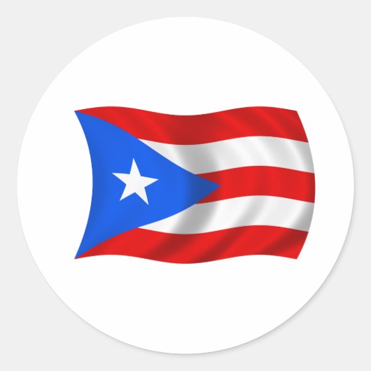 Sticker Rond Drapeau de Porto Rico (Devant)