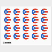 Sticker Rond Drapeau de Porto Rico (Feuille)