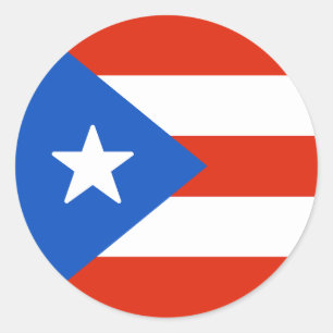 Sticker Rond Drapeau de Porto Rico