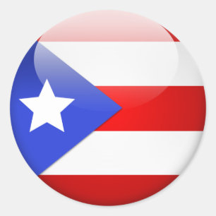 Sticker Rond Drapeau de Porto Rico