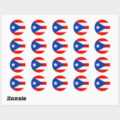 Sticker Rond drapeau de Porto Rico (Feuille)