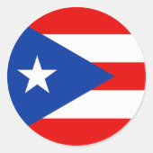 Sticker Rond drapeau de Porto Rico (Devant)
