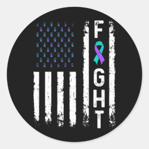 Sticker Rond Drapeau de prévention du suicide masculin Lutte co