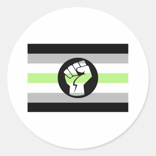 Sticker Rond Drapeau de protestation agender (Devant)