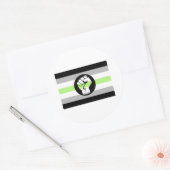 Sticker Rond Drapeau de protestation agender (Enveloppe)