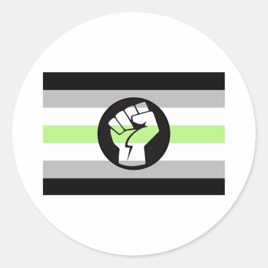 Sticker Rond Drapeau de protestation agender (Devant)
