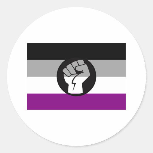 Sticker Rond Drapeau de protestation asexué (Devant)