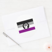 Sticker Rond Drapeau de protestation asexué (Enveloppe)
