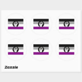 Sticker Rond Drapeau de protestation asexué (Feuille)