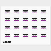 Sticker Rond Drapeau de protestation asexué (Feuille)