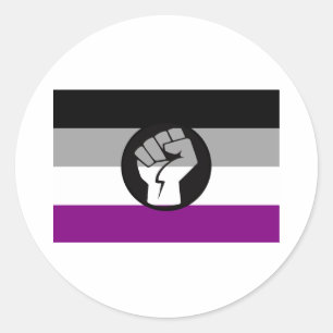 Sticker Rond Drapeau de protestation asexué