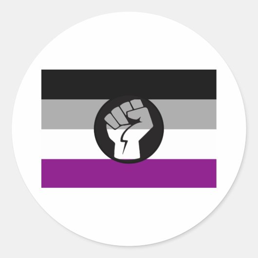 Sticker Rond Drapeau de protestation asexué (Devant)