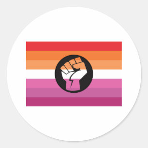 Sticker Rond Drapeau de protestation lesbienne