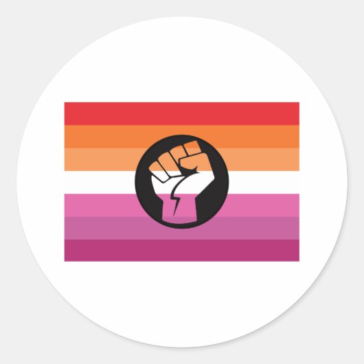 Sticker Rond Drapeau de protestation lesbienne (Devant)