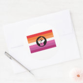 Sticker Rond Drapeau de protestation lesbienne (Enveloppe)