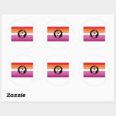Sticker Rond Drapeau de protestation lesbienne (Feuille)