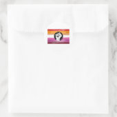 Sticker Rond Drapeau de protestation peint lesbien (Sac)