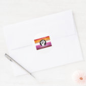 Sticker Rond Drapeau de protestation peint lesbien (Enveloppe)