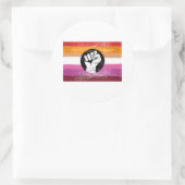 Sticker Rond Drapeau de protestation peint lesbien (Sac)