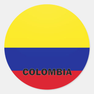 Sticker Rond Drapeau de qualité de rondeau de la Colombie