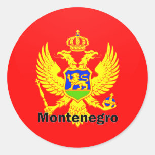 Sticker Rond Drapeau de qualité de rondeau de Monténégro