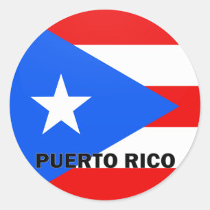 Sticker Rond Drapeau de qualité de rondeau de Porto Rico