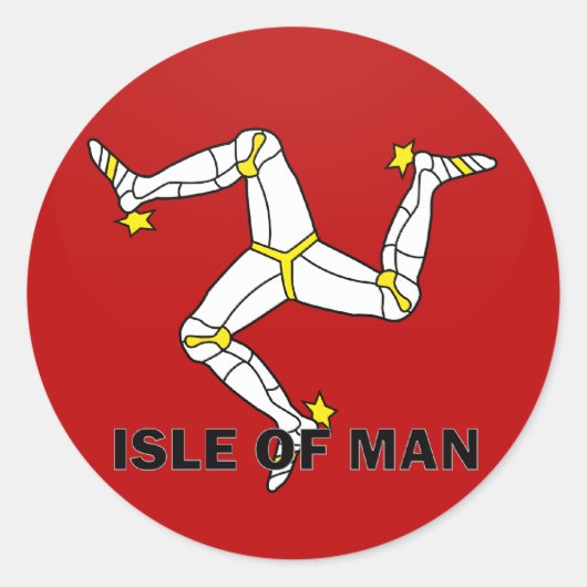 Sticker Rond Drapeau De Qualité Isle Of Man (Devant)