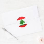 Sticker Rond Drapeau de qualité Roundel Liban (Enveloppe)
