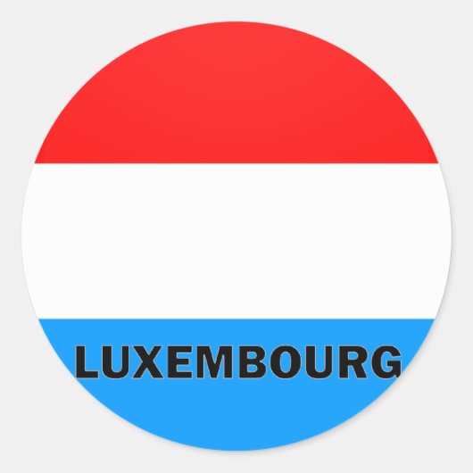 Sticker Rond Drapeau de qualité Roundel Luxembourg (Devant)