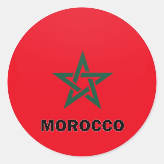 Sticker Rond Drapeau de qualité Roundel Maroc (Devant)