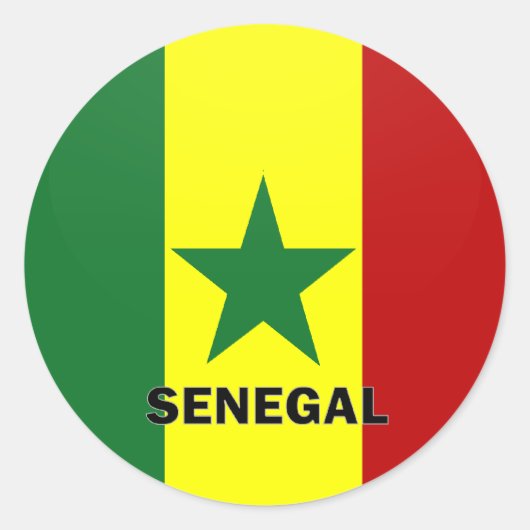 Sticker Rond Drapeau de qualité Roundel Sénégal (Devant)