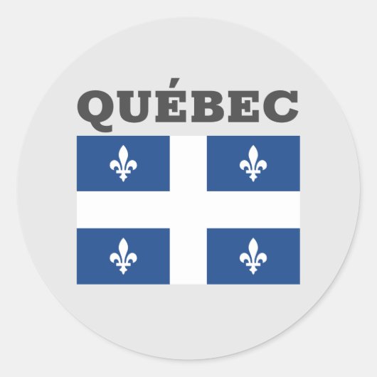Sticker Rond Drapeau de Québec, Canada (Devant)