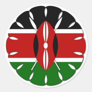 Sticker Rond Drapeau de République du Kenya emblématique oeuvre