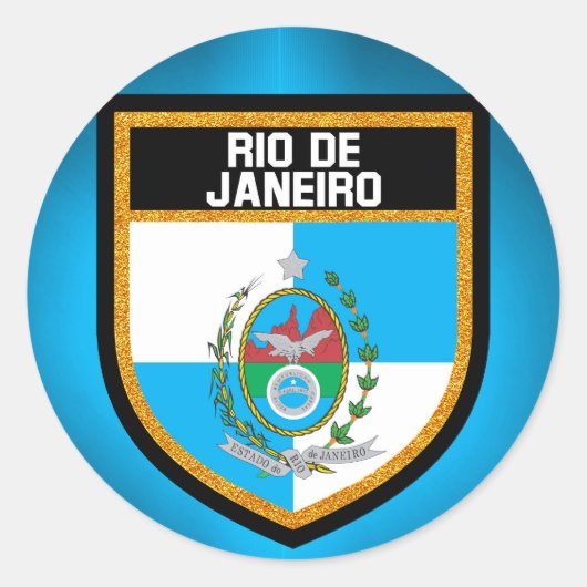 Sticker Rond Drapeau de Rio (Devant)