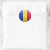 Sticker Rond Drapeau de Roumanie (Sac)