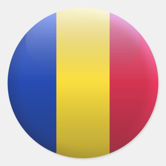 Sticker Rond Drapeau de Roumanie (Devant)