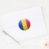 Sticker Rond Drapeau de Roumanie (Enveloppe)