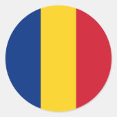 Sticker Rond Drapeau de Roumanie (Devant)