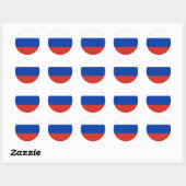 Sticker rond drapeau de Russie (Feuille)