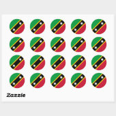 Sticker Rond Drapeau de Saint-Kitts-et-Nevis (Feuille)